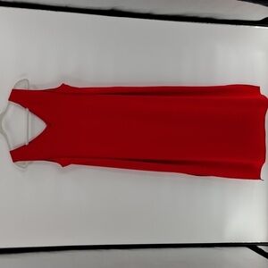 A Wild Thyme solid red maxi sleeveless slip dress size 14 slit sides